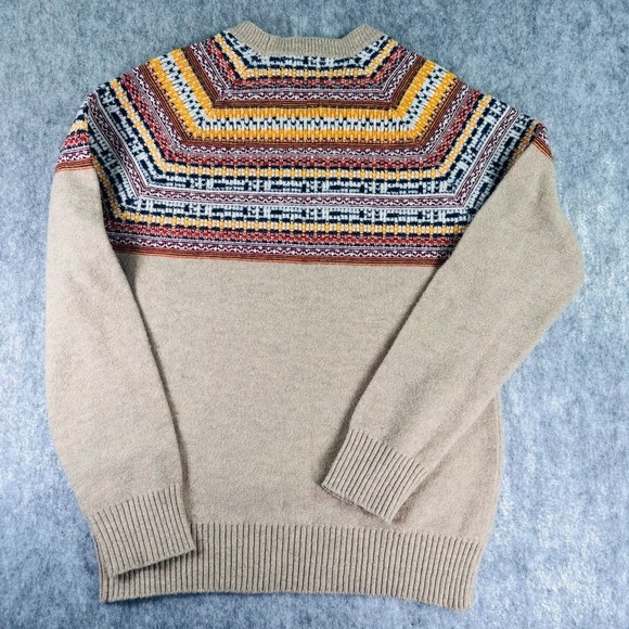 Third & Army Mens Med Wool Blend Fair Isle Sweater Mens Medium Nordic Crewneck - Picture 4 of 9